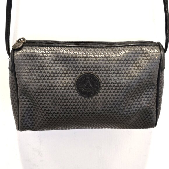 Vintage 1980's  Liz Claiborne Black Geometric Pattern Crossbody Bag - Picture 6 of 12